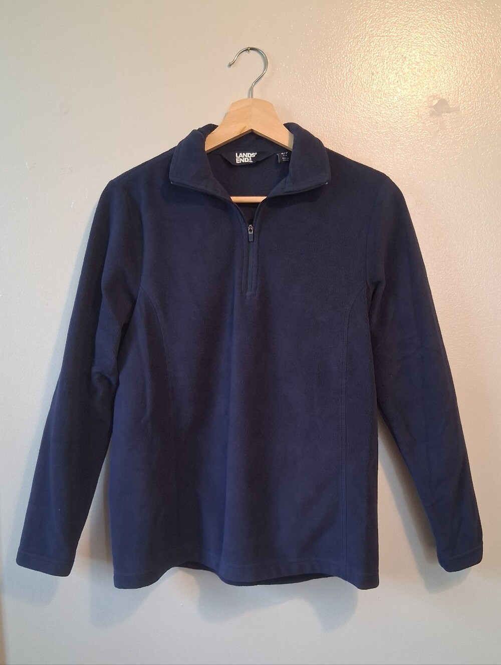 Lands End Blue Quarter Zip Pullover Sweatshirt